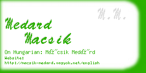 medard macsik business card